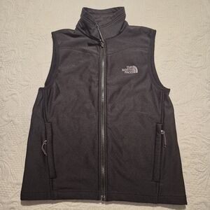 North Face men's size small black 2 front pocket full zip vest VGUC